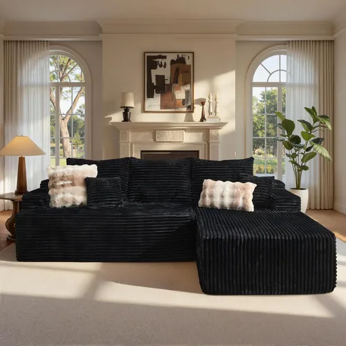 Miniatura 37 de ovios Sofá seccional Cloud de 96 pulgadas con chaise en forma de L, sofá modular moderno con asiento profundo, sofás tapizados para sala de estar