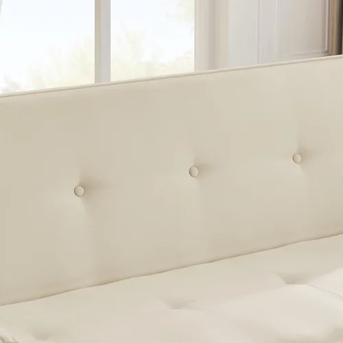 Miniatura 7 de Anwick Sofá cama de tela moderna, sofá cama convertible con 2 almohadas y reposabrazos, sofá reclinable plegable de 75 pulgadas con patas de madera