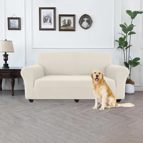 Miniatura 2 de Funda de sofá impermeable para mascotas, protector de sofá de TPU de doble capa, 100% a prueba de fugas, a prueba de perros, elástico, Beige
