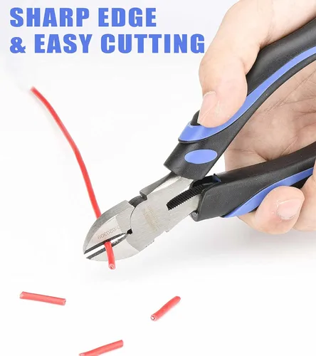 Miniatura 3 de URASISTO - Alicates de corte lateral de 6 pulgadas, alicates de corte diagonal con construcción de acero cromo-níquel resistente