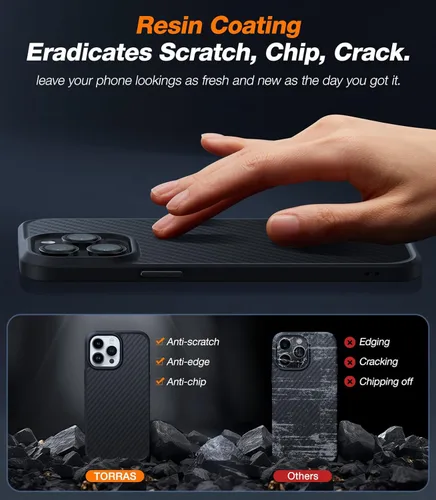 Miniatura 6 de TORRAS Funda Magnética Mejorada Más Fuerte para iPhone 14 Pro, 12 pies de grado militar probada contra caídas, compatible con MagSafe, resistente a