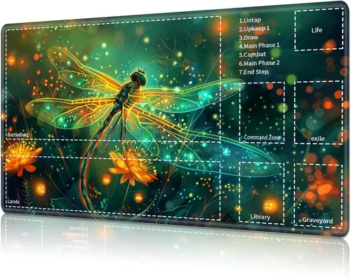 Miniatura 41 de Tapete de juego para MTG Card Playmat con zona, tapete de juego para MTG TCG de 24 x 14 pulgadas, tapete de juego antideslizante para tablero