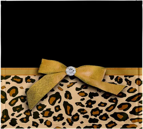 3dRose - Diseños de cintas InspirationzStore - Manchas doradas de leopardo con lazo de cinta sintética glamoroso - Gráfico femenino - Marrón, negro,
