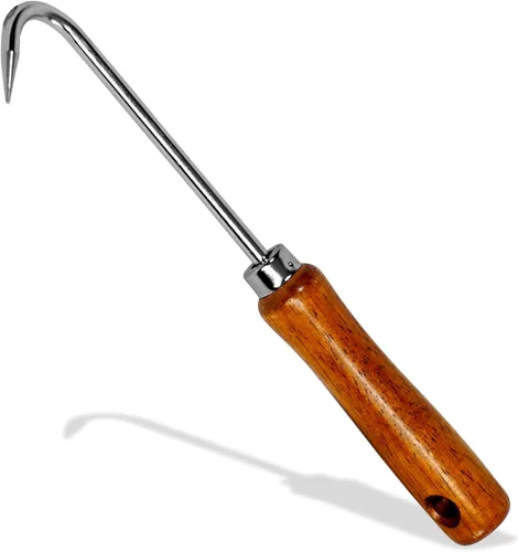 Miniatura 14 de Extractor de malezas de acero japonés resistente con mango de madera, herramienta de deshierbe manual, desbrozadora manual para jardín, herramienta