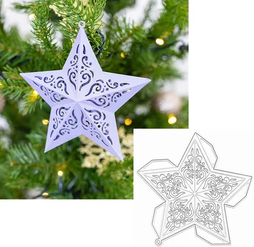 Star Lucky - Paquete troquelado de metal, elegante caja de estrella, plantilla de manualidades, tarjetas de recortes, troqueles de corte, para