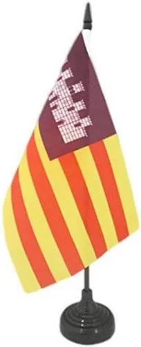 Miniatura 36 de Bandera de mesa de Andalucía 4'' x 6'' - Bandera de escritorio de la región española de Andalucía 5.9 x 3.9 in - Barra y base de plástico negro - AZ