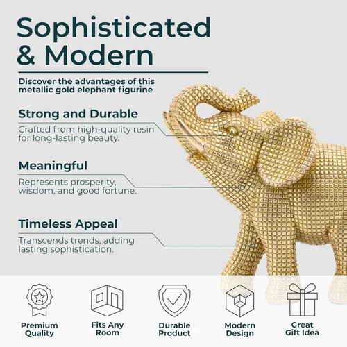 Miniatura 5 de Figura decorativa de elefante de resina para decoración del hogar y el baño, estatua de adorno para escritorio de oficina, sala de estar