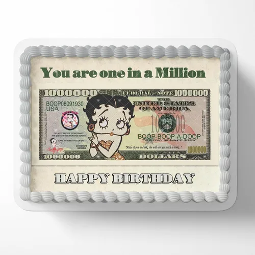 One in a Million Betty Fashion Boop - Decoración de imagen para pastel de cumpleaños, 1/4 hoja