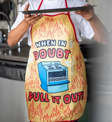 Miniatura 6 de When in Doubt Pull It Out Delantal divertido horno hornear cocina gráfica bata de cocina