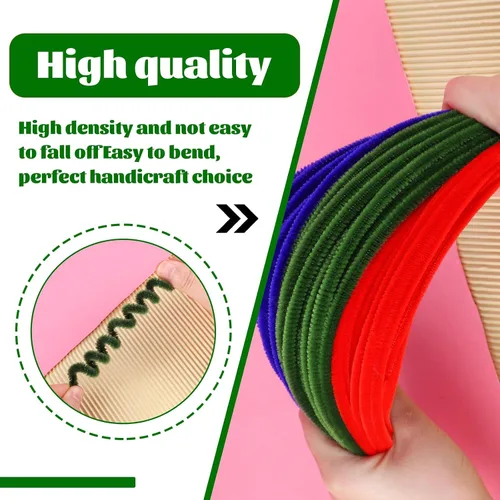 Miniatura 3 de Giwrmu 100 piezas de tallos de felpilla para limpiar tubos, color verde militar, suministros de manualidades para el día de la madre, creativos