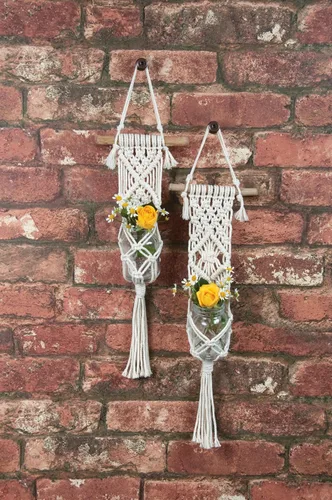 Miniatura 2 de SOLID OAK MACRAME PLNT HNGR KT TWO MINIS, US:Talla única