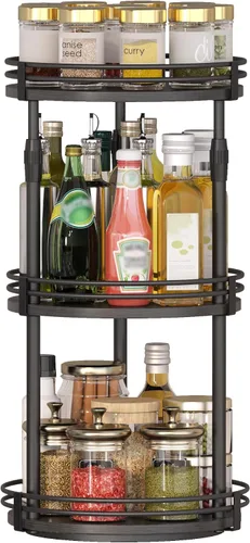 Miniatura 8 de Across-Star Lazy-Susan-Organizador de especias, organizador giratorio de especias para despensa de gabinete, estante de especias con altura