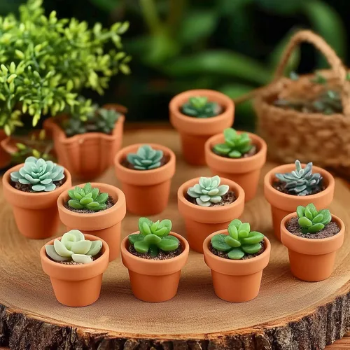 Miniatura 7 de T4U Mini macetas de terracota (36 piezas): macetas pequeñas de arcilla de 2 pulgadas con orificios de drenaje, ideales para plantas de cactus