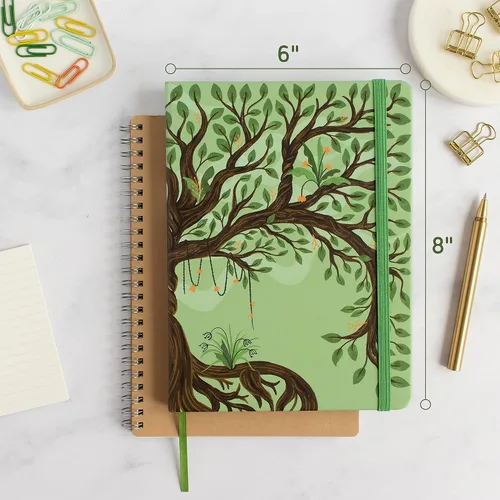 Miniatura 8 de Rileys Árbol de la Vida, 8" x 6", Diario en Blanco 240 Páginas, Papel Marfil, Cuaderno en Blanco para Hombres y Mujeres, Diario sin Líneas, Cuaderno