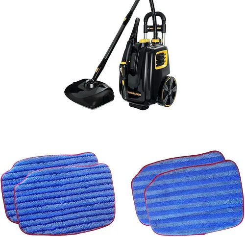 McCulloch MC1385 Limpiador de vapor de lujo con 23 accesorios y almohadilla de microfibra de repuesto para MC1375, MC1385, 2 unidades y almohadilla