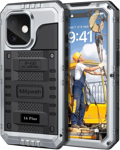 Miniatura 62 de Mitywah Funda impermeable para iPhone 7/iPhone 8 / iPhone SE 2020, funda de metal resistente de grado militar, protección de cuerpo completo