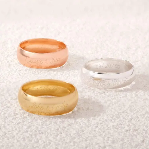 Miniatura 4 de EVE'S ADDICTION Custom Engraved Sterling Silver Men's & Women's 6mm Ring (ring sizes 5 to 13) Personalized Wedding Bands - Class Rings - Initial Ring