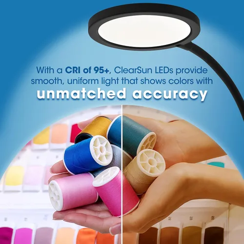 Miniatura 4 de OttLite Good Housekeeping - Lámpara de escritorio LED circular con carga inalámbrica, diseñada para reducir la fatiga ocular, lámpara de escritorio