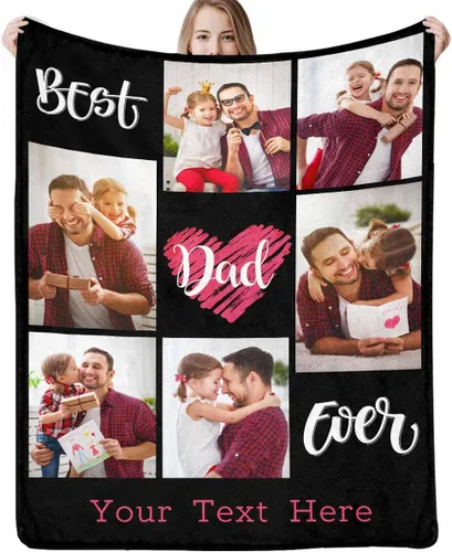 Miniatura 11 de Manta personalizada con texto y 14 fotos, manta familiar de Navidad personalizada para cumpleaños, San Valentín, regalos conmemorativos hecha