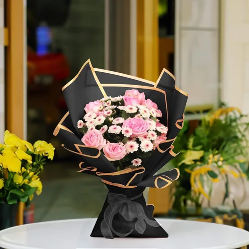 Miniatura 6 de JOYIT 20 hojas de papel de regalo de flores, papel de regalo de ramo de flores para embalaje de manualidades, envoltura de papel de flores
