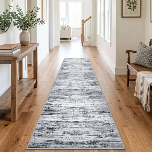 Miniatura 57 de Alfombra de pasillo moderna Lansny 2 x 6 pulgadas, alfombra de cocina lavable verde mostaza multicolor, alfombra antideslizante suave para pasillo