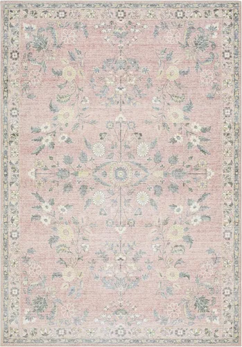 Hauteloom Meyly - Alfombra para sala de estar y dormitorio, lavable a máquina, casa de campo, 2 x 2 pies 11 pulgadas