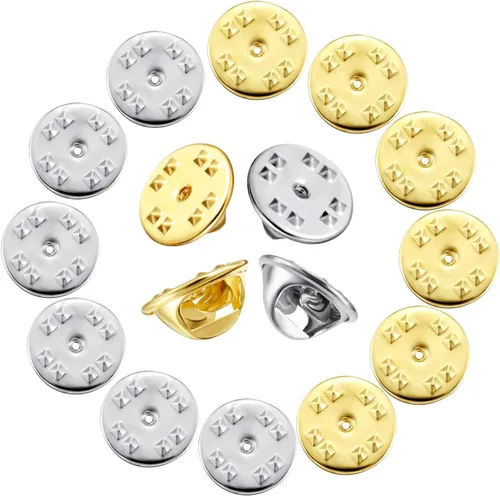 Miniatura 3 de Insignia de embrague de mariposa de latón de repuesto (oro, plata, 50 piezas)