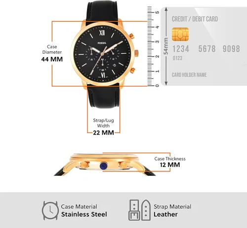 Miniatura 7 de Fossil Men's Neutra Stainless Steel and Leather Quartz Chronograph Watch