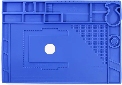 Miniatura 2 de YIHUA Paquete de estación de soldadura profesional 939D+ con tapete de reparación electrónica M180 de 17.32 x 12.20 pulgadas con soporte de hierro