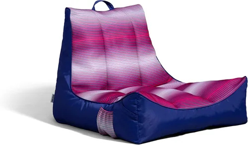 Miniatura 12 de Big Joe Captain's Float - Tumbona para piscina, no necesita inflado, malla de doble cara con rayas náuticas americanas, tela de drenaje rápido, 3