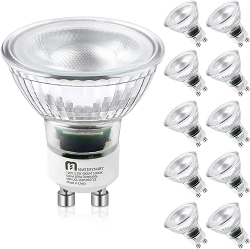 Miniatura 16 de MASTERY MART Bombillas LED GU10 de 4.5 W, certificación UL, certificado Energy Star, 5000 K blanco suave, regulable, 18 unidades (paquete de 1)
