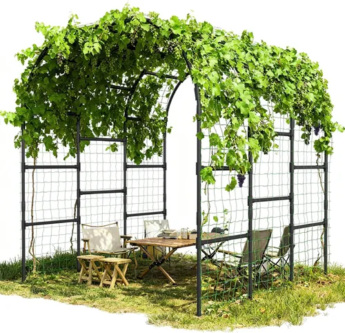 Miniatura 11 de DoCred Enrejado de arco de jardín alto para plantas trepadoras, 87 pulgadas de alto, soporte de metal para plantas trepadoras, arcos de enrejado