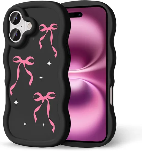 Miniatura 213 de Compatible con iPhone SE/8/7 Funda para Mujeres y Niñas, Marco Ondulado Rizado con Patrón Lindo, Estética Delgada Suave Silicona TPU Parachoques