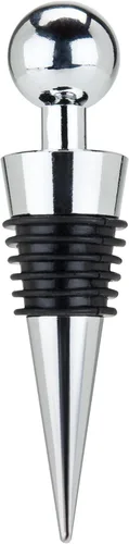 True Sphere Tapón de vino reutilizable, aleación de zinc con acabado cromado para vinos, accesorios de bar en casa, restaurantes, bares, viajes,
