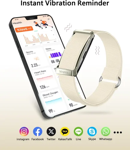 Miniatura 6 de Pulsera inteligente para mujeres y hombres, rastreador de actividad de salud, monitor de sueño 24 horas, frecuencia cardíaca continua durante todo