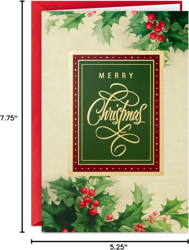 Miniatura 9 de Hallmark Tarjetas de Navidad en caja, acebo navideño (40 tarjetas de Navidad con sobres)