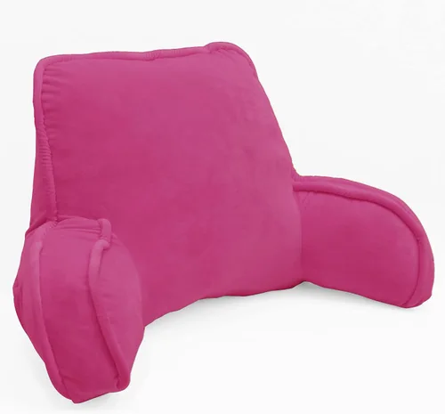 Miniatura 20 de Almohada aterciopelada súper suave para respaldo de lectura, brazos y bolsillos, de 18 pulgadas de alto para sentarse en la cama, sofá, cojín