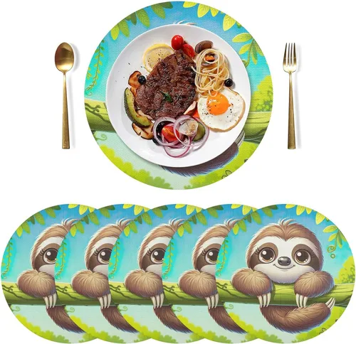 Miniatura 3 de Lindo tapete individual de perezoso, lavable para mesa de comedor, protector de calor para cocina (talla única x 1)