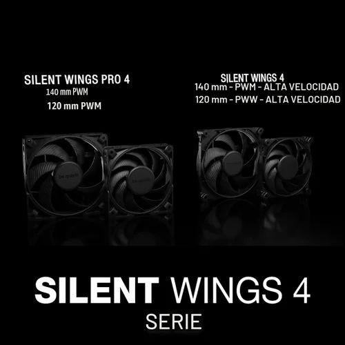 Miniatura 8 de be quiet! Silent Wings Pro 4 120mm PWM 3000 RPM Ventilador de enfriamiento premium de bajo ruido 4-Pino BL098 Negro