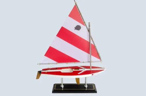 Miniatura 7 de LK Decoración de barco de vela modelo Sunfish de madera 16"-10