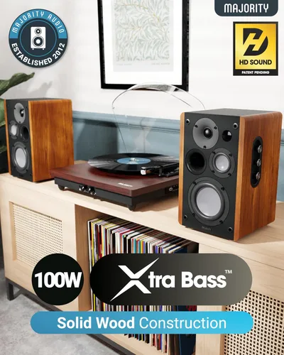 Miniatura 2 de Majority Altavoces de estantería con alimentación 5.3 Altavoces estéreo Bluetooth Altavoces de estantería activos de 100W Altavoces de monitor