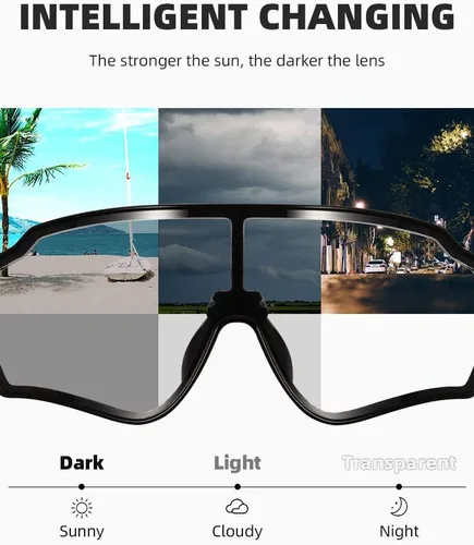 Miniatura 3 de ROCKBROS Gafas de sol fotocromáticas para hombres y mujeres, gafas de sol de ciclismo, gafas de sol deportivas de seguridad, protección UV