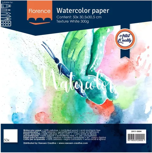 Miniatura 5 de Vaessen Creative VARTA Florence - Papel A4 para acuarela, 10 hojas para pintar, manuales, proyectos de arte y más, calidad artística, calidad