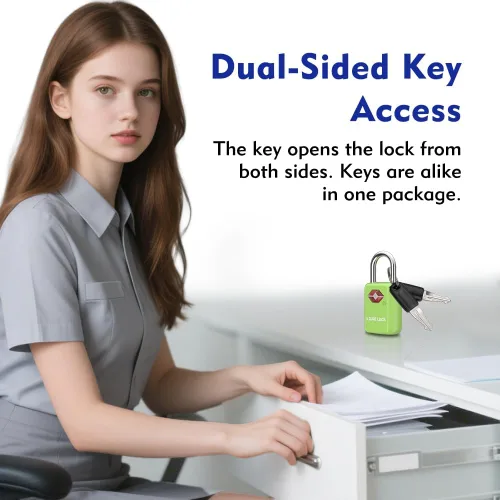 Miniatura 4 de Sure Lock Cerraduras de equipaje aprobadas por la TSA con llaves para viajes, cuerpo de aleación de zinc con grillete de acero, llave similar, llave