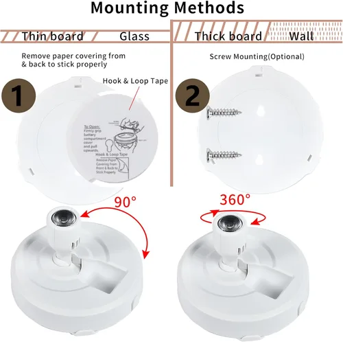 Miniatura 4 de Foco inalámbrico a pilas con control remoto, paquete de 2 luces para debajo del armario con función de temporizador para debajo del mostrador
