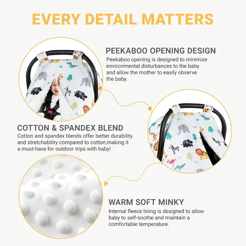 Miniatura 2 de Metplus Funda para asiento de coche 2 en 1 para bebé, toldo para asiento de coche para bebés, funda de lactancia multiuso para mamá, fundas