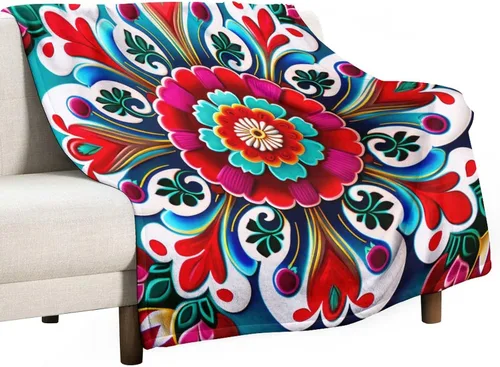 Miniatura 17 de Manta de forro polar con flores mexicanas, acogedora manta de franela para cama de 50 x 60 pulgadas para sofá, cama, oficina, Navidad, Halloween