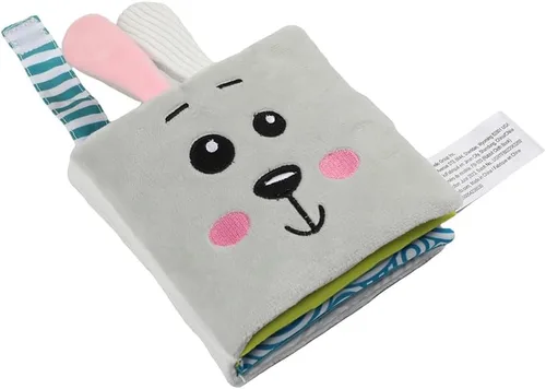 Miniatura 10 de Bebe Mondo Juguete de oso de peluche con espejo, libro suave para bebés de 0-3-6-12 meses, juguete sensorial para el desarrollo infantil, regalos