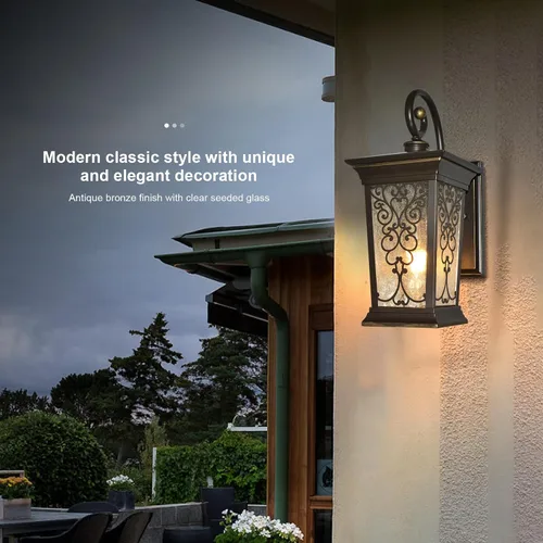 Miniatura 3 de ALVIME - Lámparas de pared para exteriores, accesorios de iluminación exterior de bronce aceitado de 14 pulgadas, luces impermeables