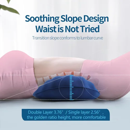 Miniatura 4 de RESTCLOUD Almohada de apoyo lumbar ajustable para dormir, almohada de apoyo de espalda de espuma viscoelástica para aliviar el dolor de espalda baja